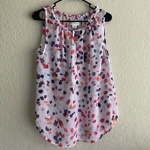 Liz Claiborne White and Pink Blouse